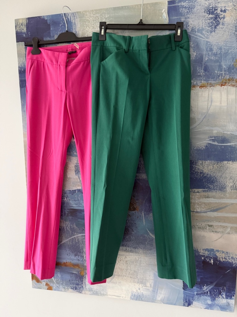 Gorgeous! Women’s Tailored Straight-Leg Pants in Pink and Green